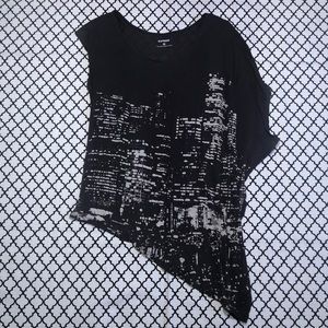 COPY - Express Skyline Asymmetrical Flowy Top